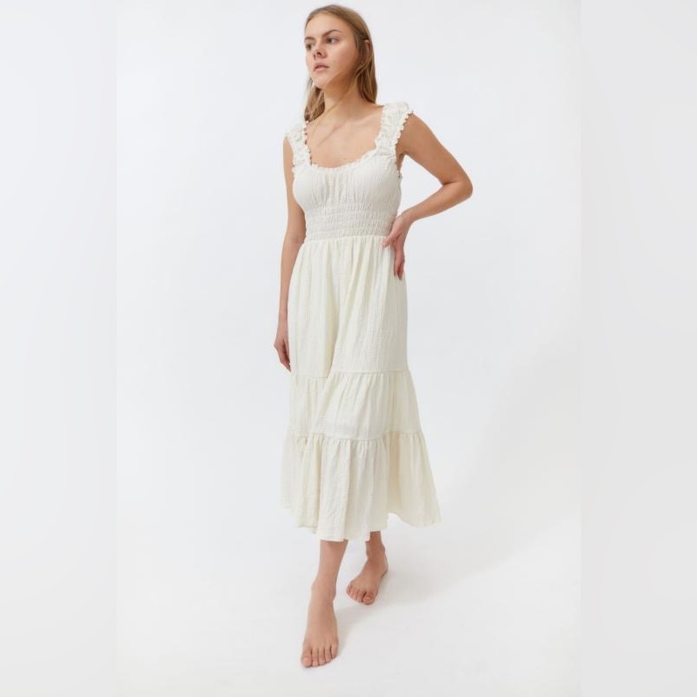 Urban Outfitters Odessa Smocked Midi Dress